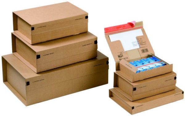 Pack de 2 boîtes d'expédition postale 262x165x50mm